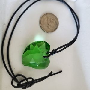 Green Crystal Heart Pendant